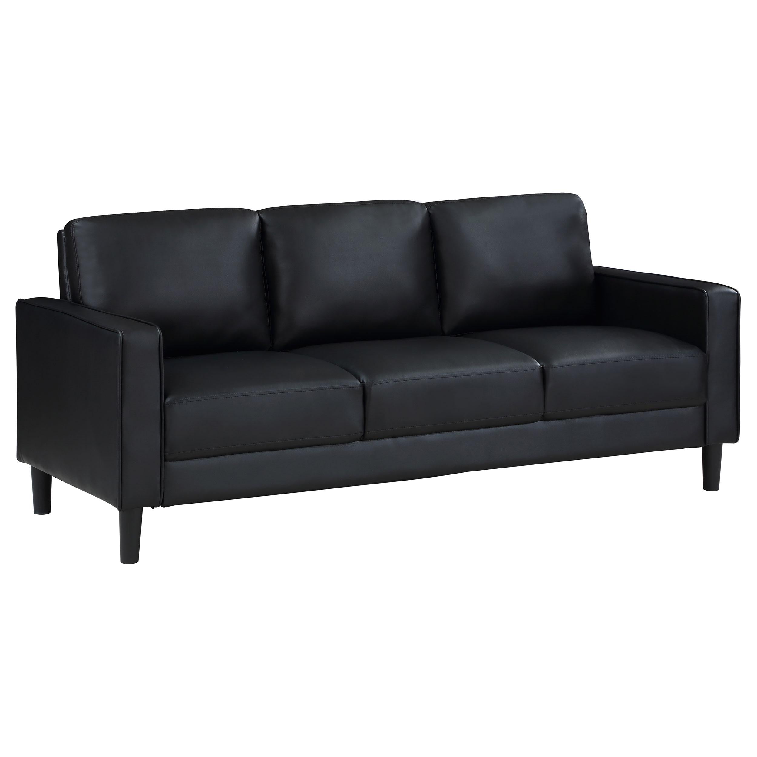 Coaster Furniture Ruth 508361 Upholstered Track Arm Sofa - Black IMAGE 1